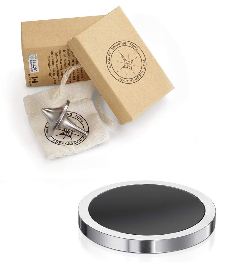 ForeverSpin Titanium Top and Spinning Base Pack - World Famous Spinning Tops - Image 1